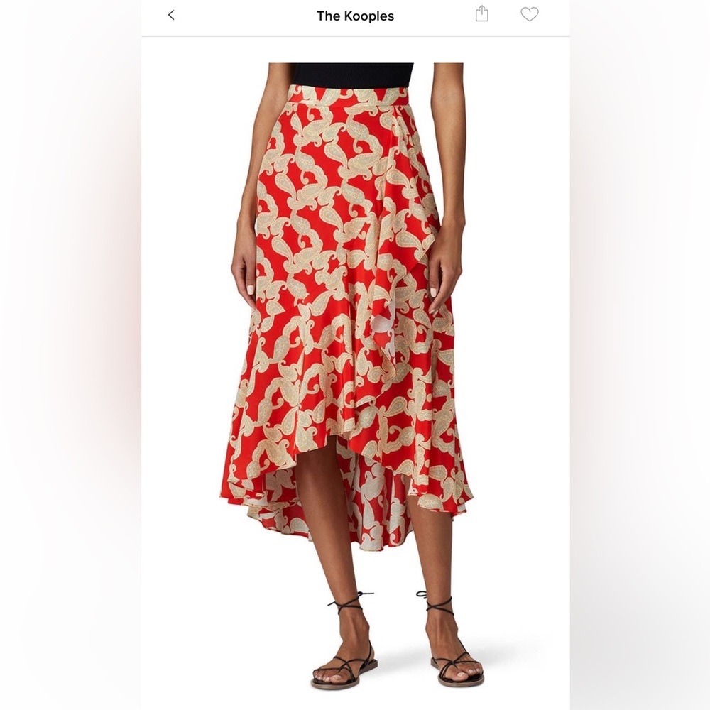 The Kooples asymmetrical skirt in a gorgeous print size 1R - Picture 3 of 9